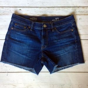J Crew Indigo Denim Shorts Stretch Dark Wash